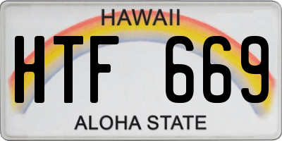 HI license plate HTF669