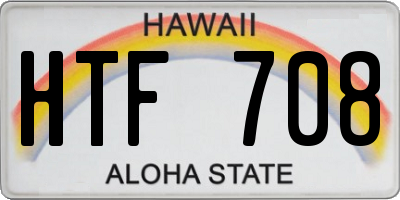 HI license plate HTF708