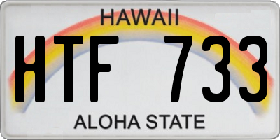 HI license plate HTF733