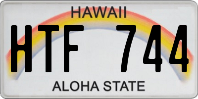 HI license plate HTF744