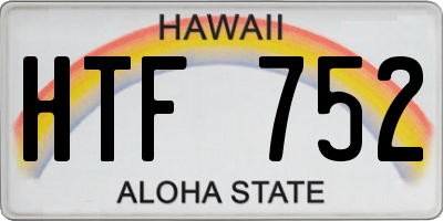 HI license plate HTF752