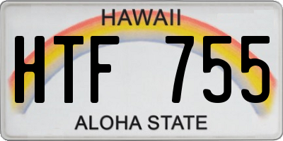 HI license plate HTF755