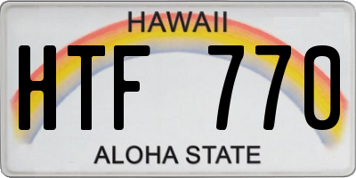 HI license plate HTF770