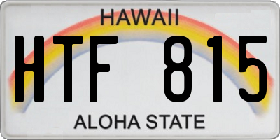 HI license plate HTF815