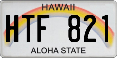HI license plate HTF821