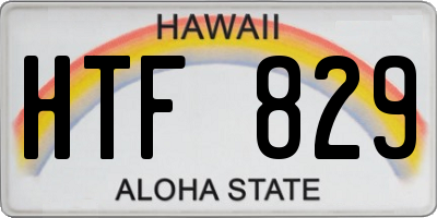 HI license plate HTF829