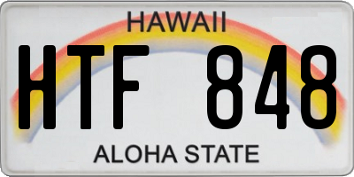 HI license plate HTF848