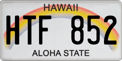 HI license plate HTF852