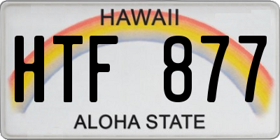 HI license plate HTF877