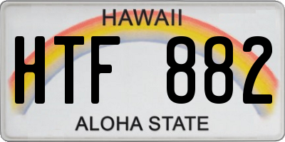HI license plate HTF882
