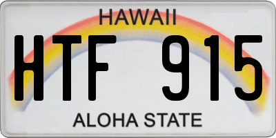 HI license plate HTF915