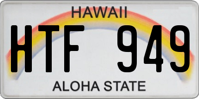HI license plate HTF949