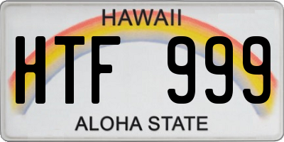 HI license plate HTF999