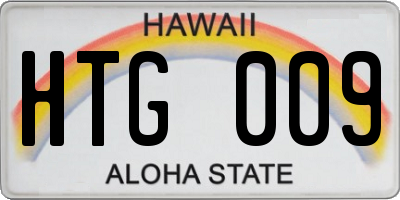 HI license plate HTG009