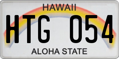 HI license plate HTG054