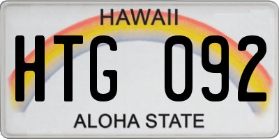 HI license plate HTG092