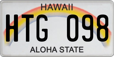 HI license plate HTG098