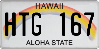 HI license plate HTG167