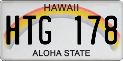 HI license plate HTG178