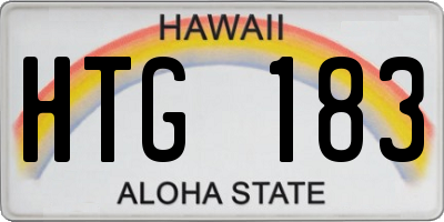 HI license plate HTG183