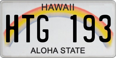 HI license plate HTG193