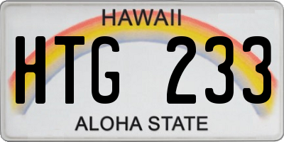 HI license plate HTG233