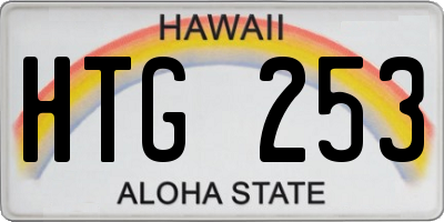 HI license plate HTG253