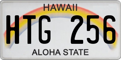 HI license plate HTG256
