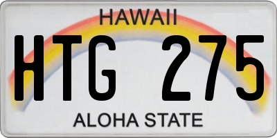 HI license plate HTG275