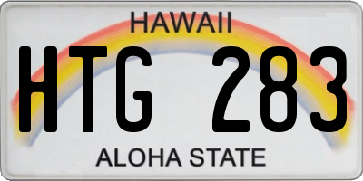 HI license plate HTG283