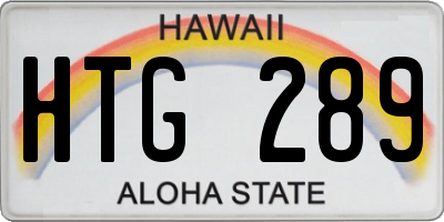 HI license plate HTG289