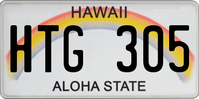 HI license plate HTG305
