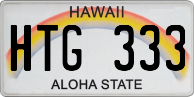 HI license plate HTG333