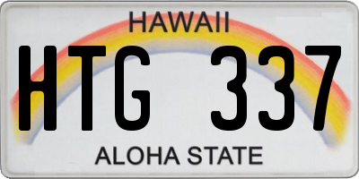 HI license plate HTG337