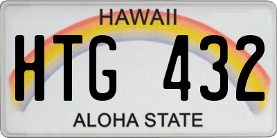 HI license plate HTG432