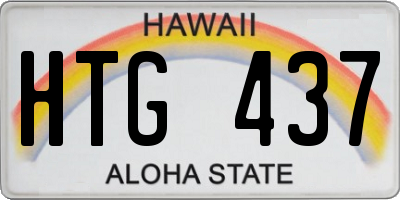 HI license plate HTG437