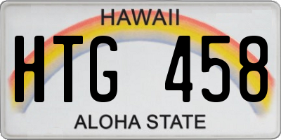 HI license plate HTG458