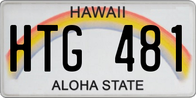 HI license plate HTG481