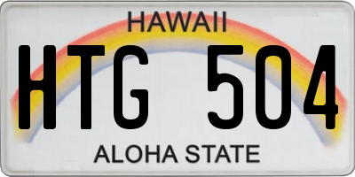 HI license plate HTG504