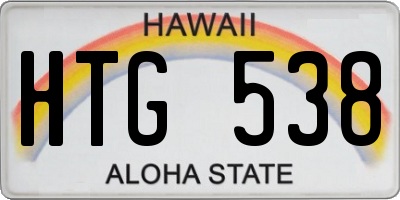 HI license plate HTG538