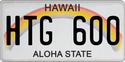 HI license plate HTG600