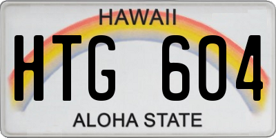 HI license plate HTG604