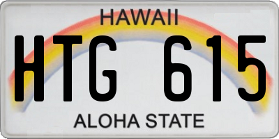 HI license plate HTG615