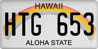HI license plate HTG653