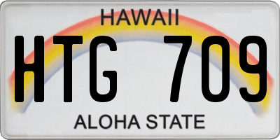 HI license plate HTG709