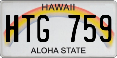 HI license plate HTG759