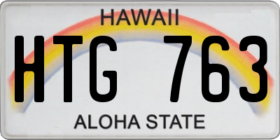 HI license plate HTG763