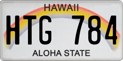 HI license plate HTG784