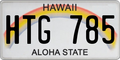 HI license plate HTG785