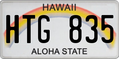HI license plate HTG835